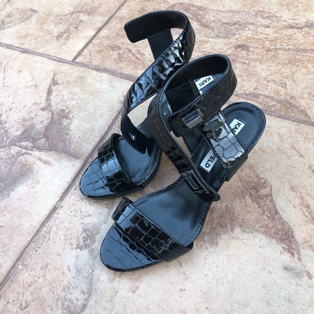 Karl Lagerfeld faux croc heels